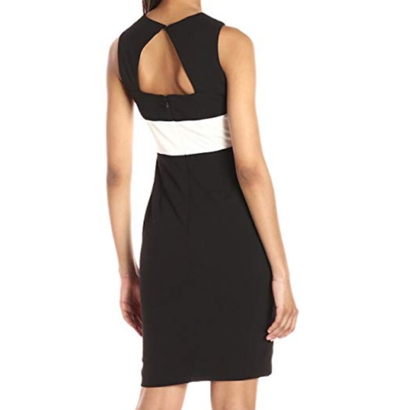Calvin Klein Color Block Scuba Crepe Sheath Dress - Picture 2 of 7